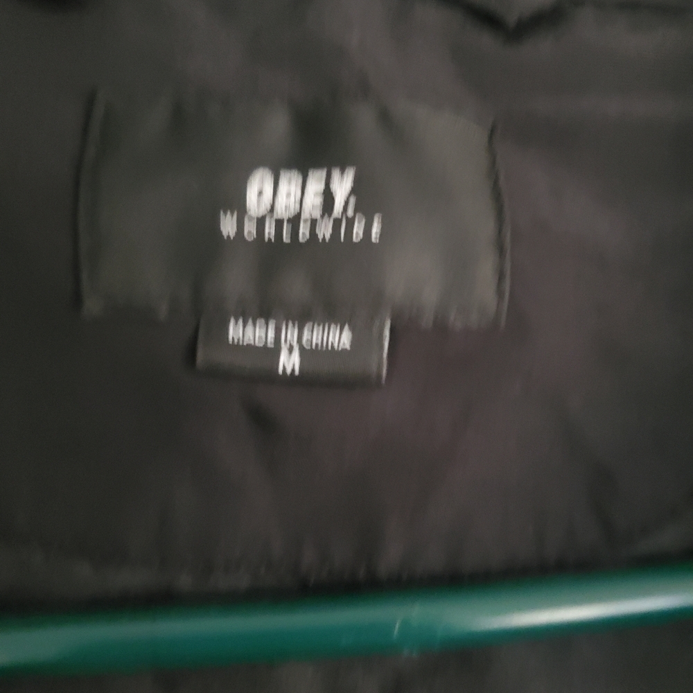 Obey Black and White Graphic Men's Jacket, Size Medium - Picture 7 of 8